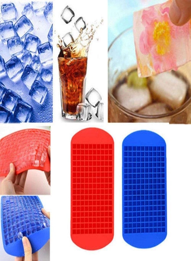 Toriox Mini Silicone Ice Cube Trays, 160 Grids Food Grade Small Ice Trays for Freezer, Ice Square Mould for Kitchen Bar Party Drinks (1 Pcs- Multi Color) - Image 5